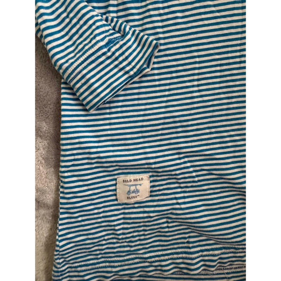 Bald Head Blues Lightweight Nautical Looking Hooded Long Sleeve One Small Hole L - Picture 4 of 6